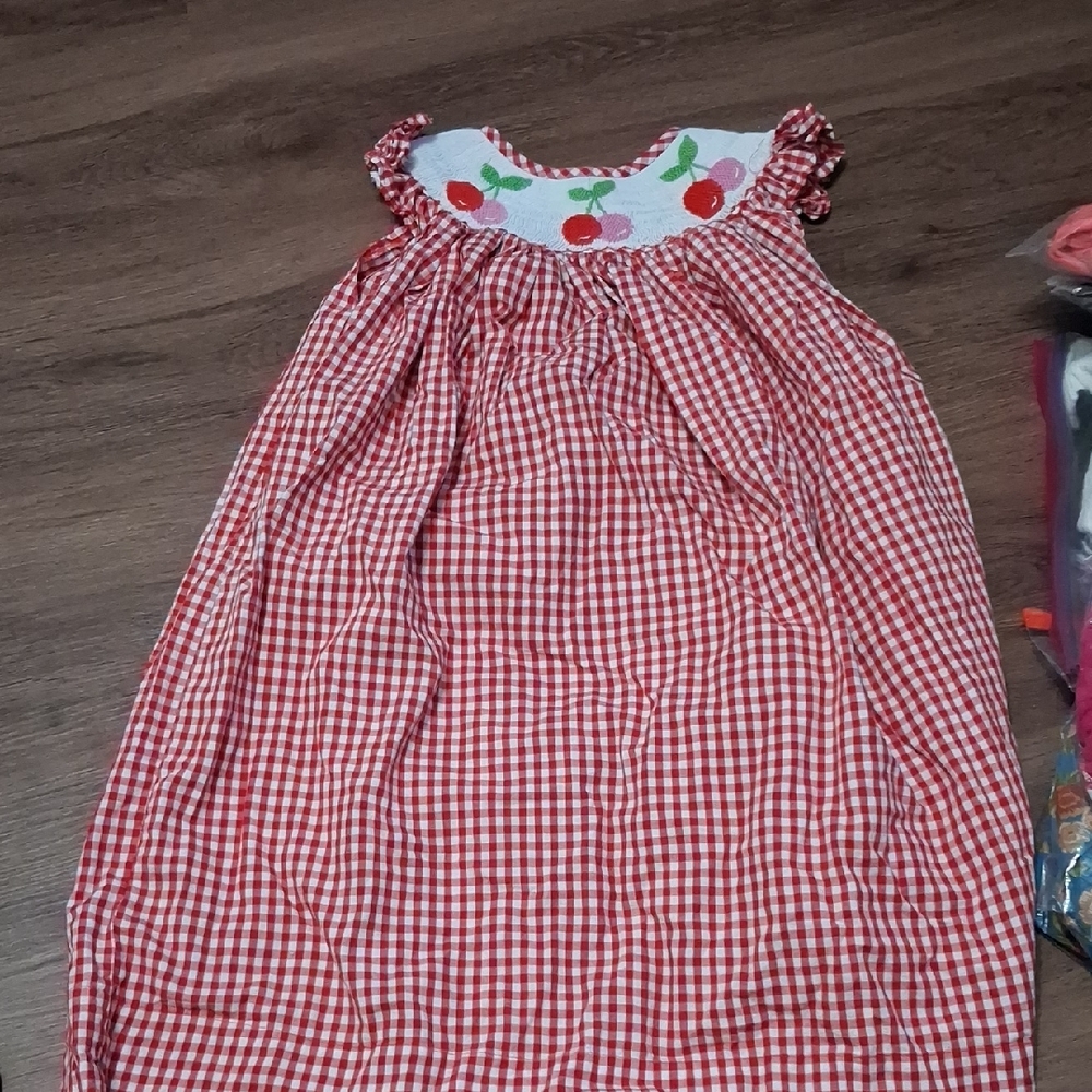 NOLA Red Gingham Smocked Dress